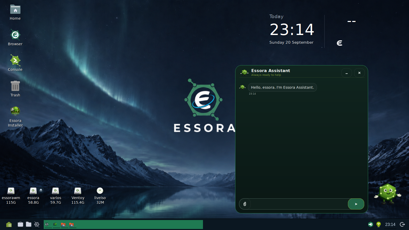 Experimental Essora Assistant on Essora Eos