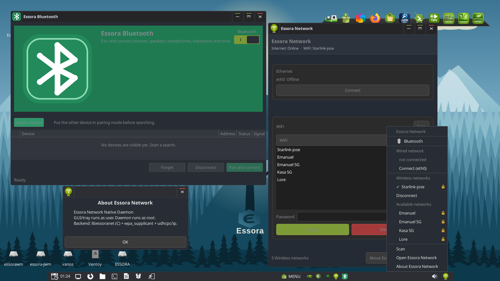 Essora Network connection manager