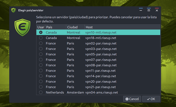 Essora VPN server interface